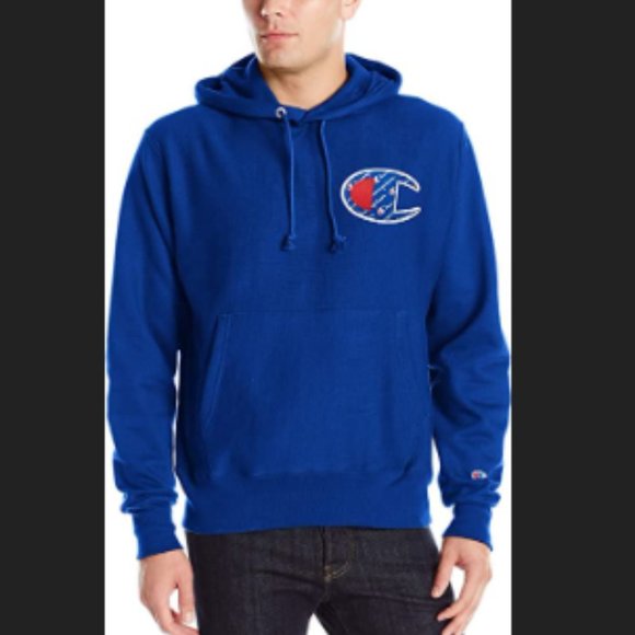 🎯Champion Life Men's Reverse Weave Pullover Hoodie Blue Size Small - Picture 6 of 7